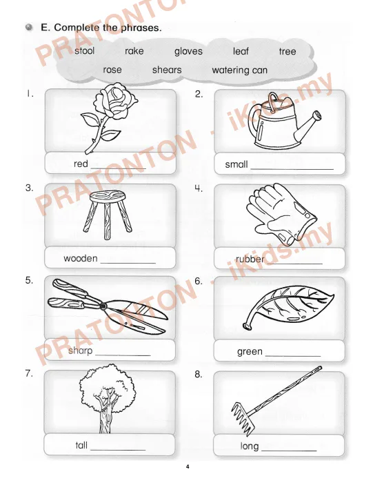 Pratonton muka 4 lembaran Latihan Bahasa Inggeris Tahun 2 — Bahasa Inggeris Tahun 2