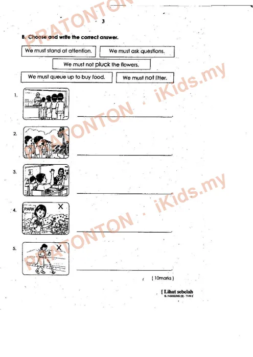 Pratonton muka 3 lembaran Latihan Bahasa Inggeris Tahun 2 — Bahasa Inggeris Tahun 2