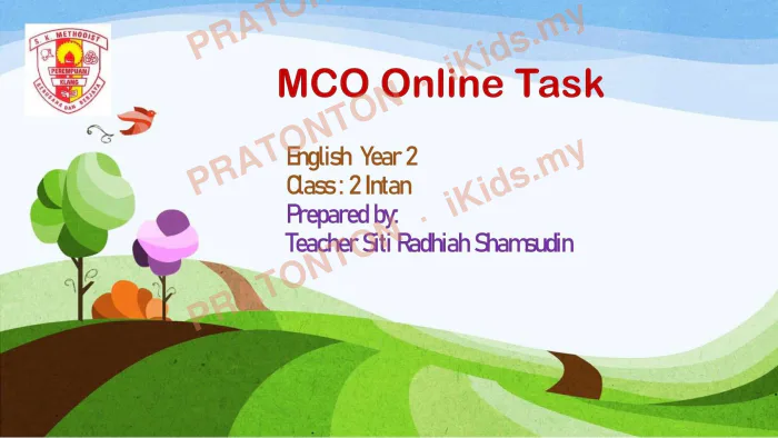 Pratonton muka 1 lembaran Latihan Bahasa Inggeris Tahun 2 — Bahasa Inggeris Tahun 2