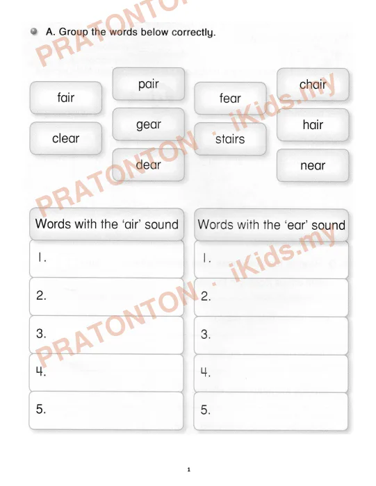 Pratonton muka 1 lembaran Latihan Bahasa Inggeris Tahun 2 — Bahasa Inggeris Tahun 2