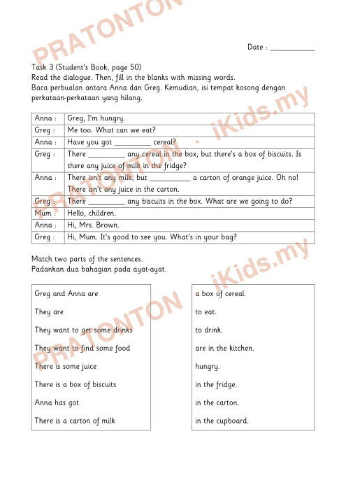 Pratonton muka 4 lembaran Latihan Bahasa Inggeris Tahun 3 — Bahasa Inggeris Tahun 3