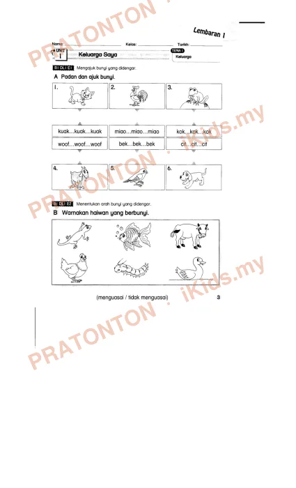 Pratonton muka 1 lembaran Latihan Bahasa Inggeris Tahun 3 — Bahasa Inggeris Tahun 3