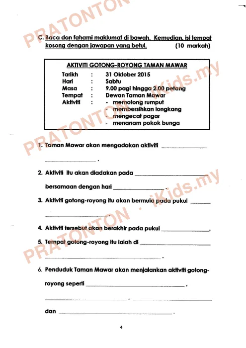 Pratonton muka 3 lembaran Latihan Bahasa Inggeris Tahun 3 — Bahasa Inggeris Tahun 3