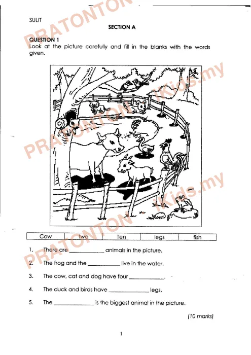 Pratonton muka 1 lembaran Latihan Bahasa Inggeris Tahun 3 — Bahasa Inggeris Tahun 3