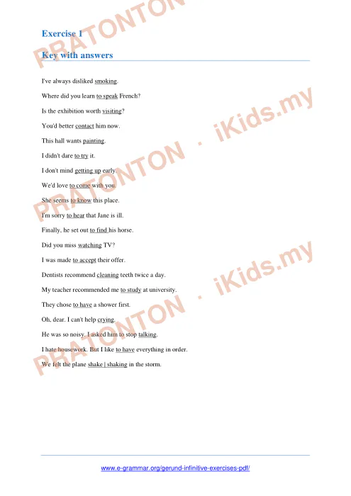 Pratonton muka 2 lembaran Latihan Bahasa Inggeris — Bahasa Inggeris Tahun 1