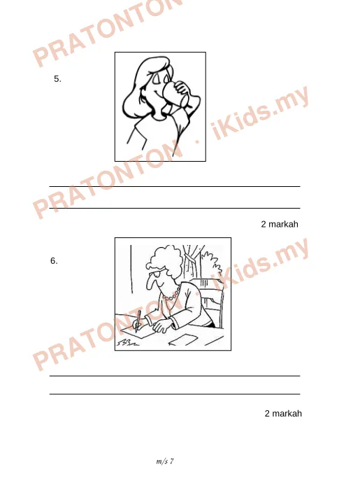 Pratonton muka 7 lembaran Latihan Bahasa Melayu 5 — Bahasa Melayu Tahun 3