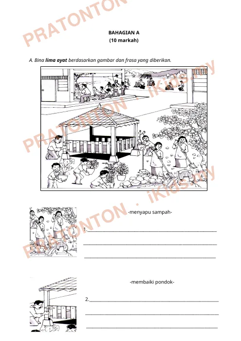 Pratonton muka 1 lembaran Latihan Bahasa Melayu 4 — Bahasa Melayu Tahun 3