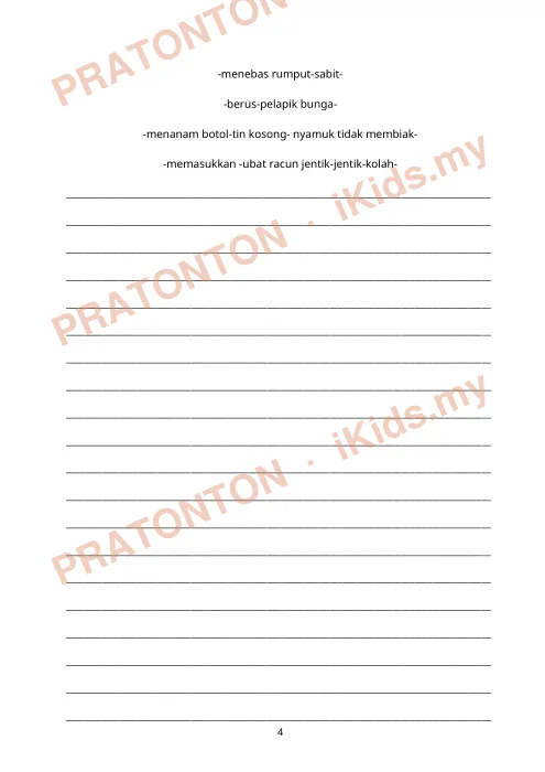 Pratonton muka 4 lembaran Latihan Bahasa Melayu 4 — Bahasa Melayu Tahun 3
