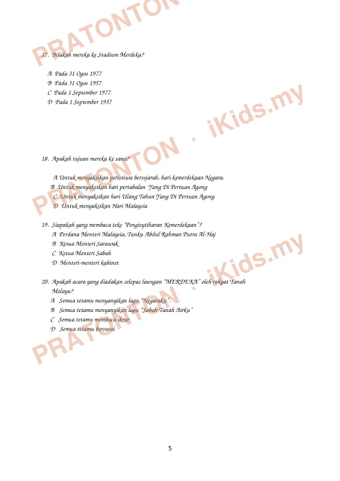 Pratonton muka 5 lembaran Latihan Bahasa Melayu 3 — Bahasa Melayu Tahun 3