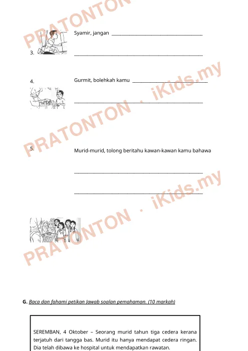 Pratonton muka 5 lembaran Latihan Bahasa Melayu — Bahasa Melayu Tahun 3