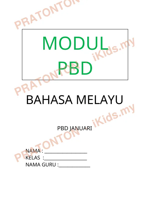 Pratonton muka 1 lembaran Latihan Bahasa Melayu — Bahasa Melayu Tahun 3