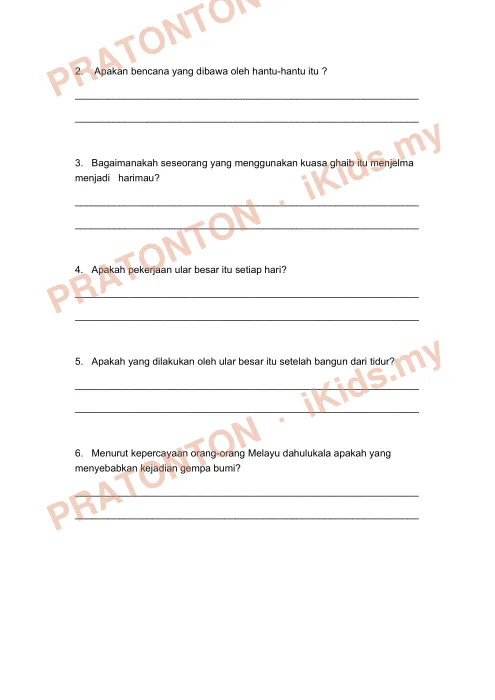 Pratonton muka 2 lembaran Latihan Bahasa Melayu — Bahasa Melayu Tahun 4