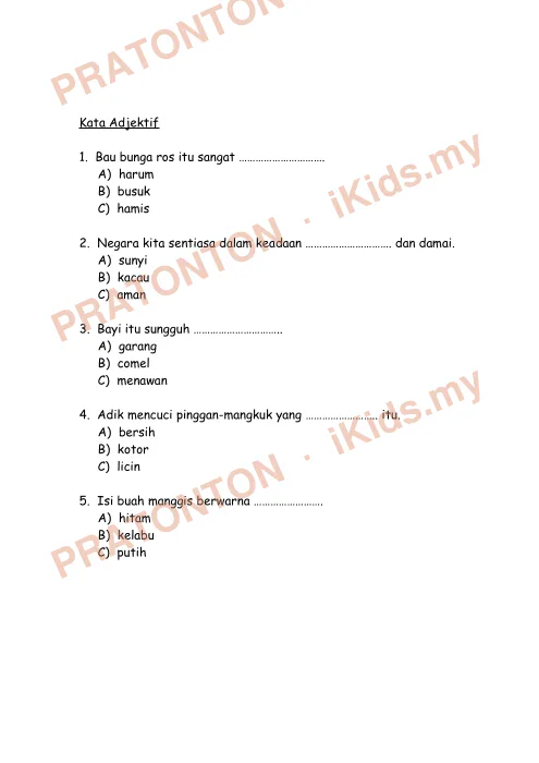 Pratonton muka 6 lembaran Latihan Bahasa Melayu — Bahasa Melayu Tahun 3