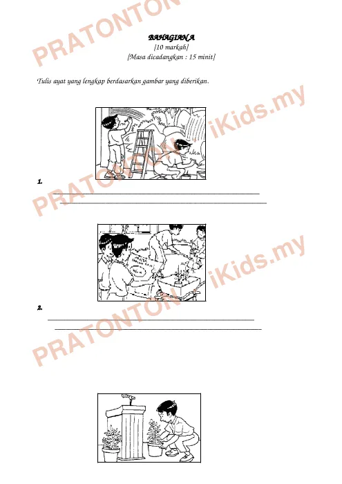 Pratonton muka 1 lembaran Latihan Bahasa Melayu 9 — Bahasa Melayu Tahun 3