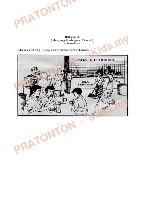 Pratonton muka 1 lembaran Latihan Bahasa Melayu (Bahagian A) — Bahasa Melayu Tahun 4