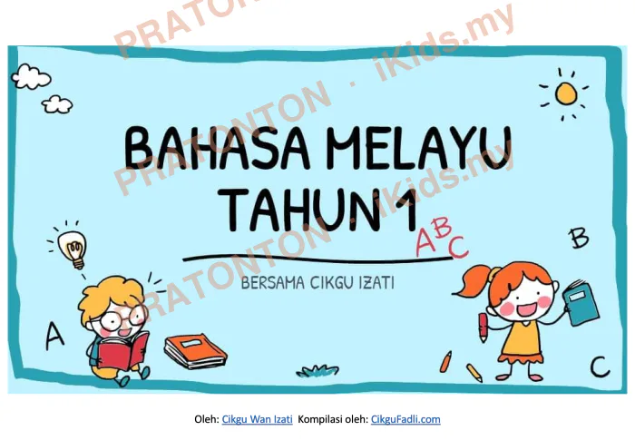 Pratonton muka 1 lembaran Latihan Bahasa Melayu Tahun 1 — Bahasa Melayu Tahun 1