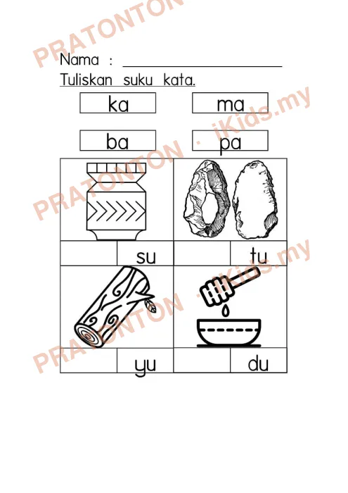 Pratonton muka 10 lembaran Latihan Bahasa Melayu Tahun 1 — Bahasa Melayu Tahun 1