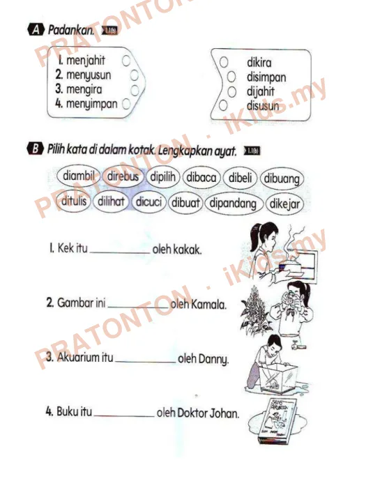 Pratonton muka 1 lembaran Latihan Bahasa Melayu Tahun 1 — Bahasa Melayu Tahun 1
