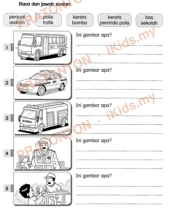 Pratonton muka 1 lembaran Latihan Bahasa Melayu Tahun 1 — Bahasa Melayu Tahun 1