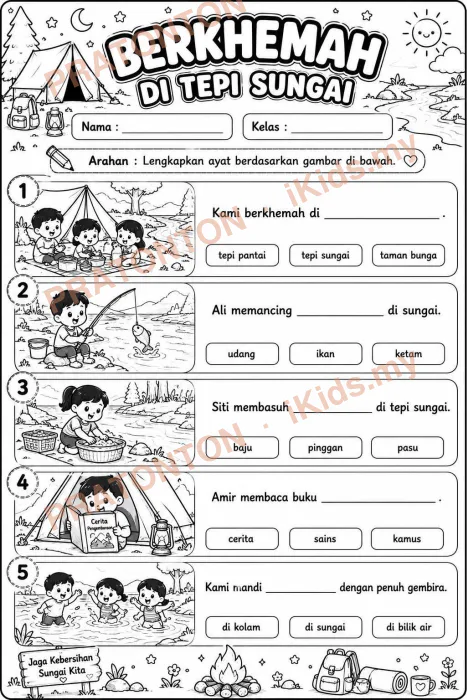 Pratonton muka 1 lembaran Latihan Bahasa Melayu Tahun 1 — Bahasa Melayu Tahun 1