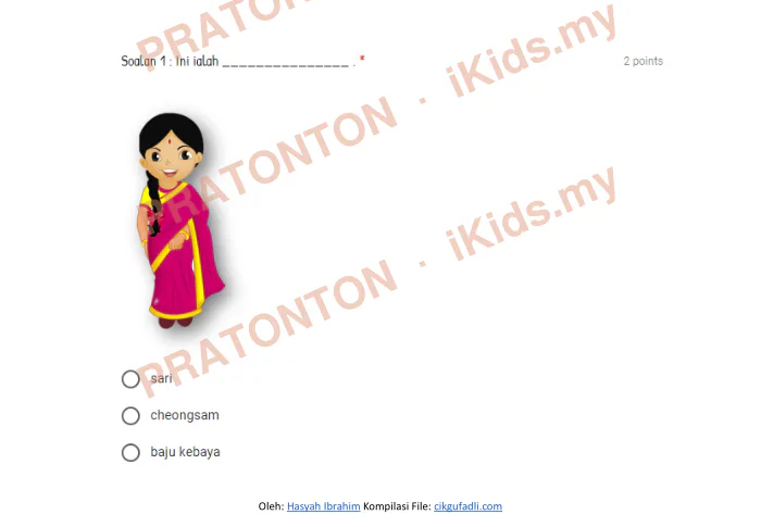 Pratonton muka 1 lembaran Latihan Bahasa Melayu Tahun 1 — Bahasa Melayu Tahun 1