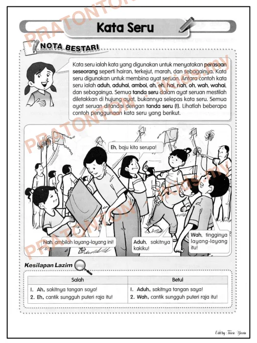 Pratonton muka 3 lembaran Latihan Bahasa Melayu Tahun 1 — Bahasa Melayu Tahun 1