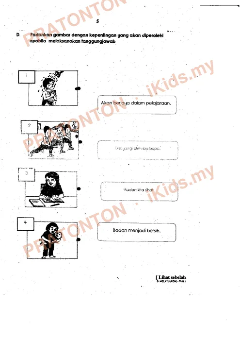 Pratonton muka 5 lembaran Latihan Bahasa Melayu Tahun 1 — Bahasa Melayu Tahun 1