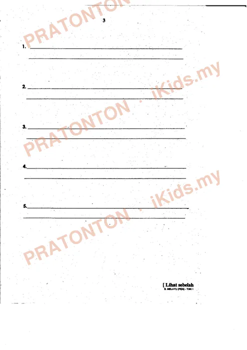 Pratonton muka 3 lembaran Latihan Bahasa Melayu Tahun 1 — Bahasa Melayu Tahun 1