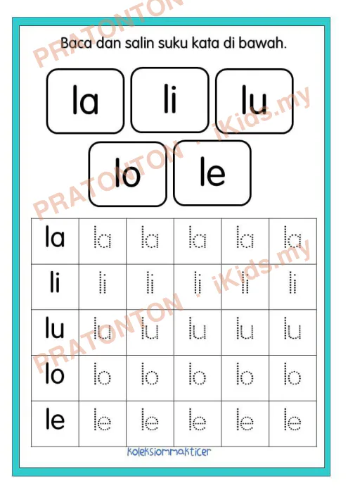 Pratonton muka 10 lembaran Latihan Bahasa Melayu Tahun 1 — Bahasa Melayu Tahun 1