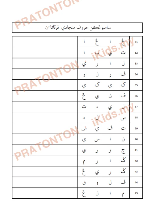 Pratonton muka 3 lembaran Latihan Jawi Tahun 6 - 3 — Jawi Tahun 6