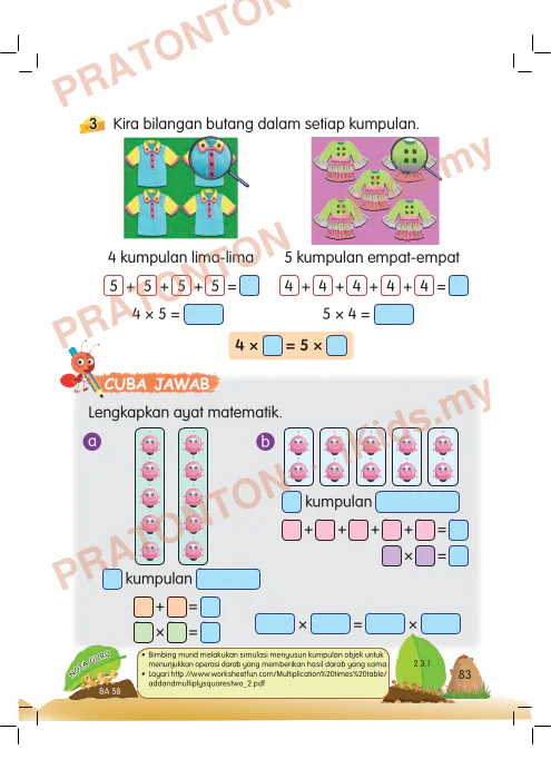 Pratonton muka 39 lembaran Latihan Matematik 1 — Matematik Tahun 2
