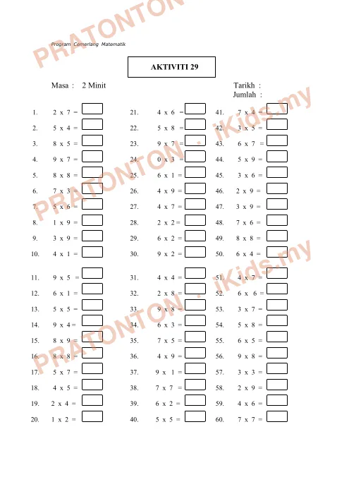 Pratonton muka 29 lembaran Latihan Matematik 10 — Matematik Tahun 2