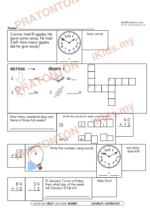 Pratonton muka 10 lembaran Latihan Matematik 16 — Matematik Tahun 2