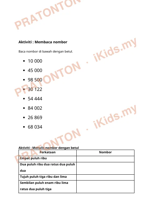 Pratonton muka 2 lembaran Latihan Matematik 16 — Matematik Tahun 3