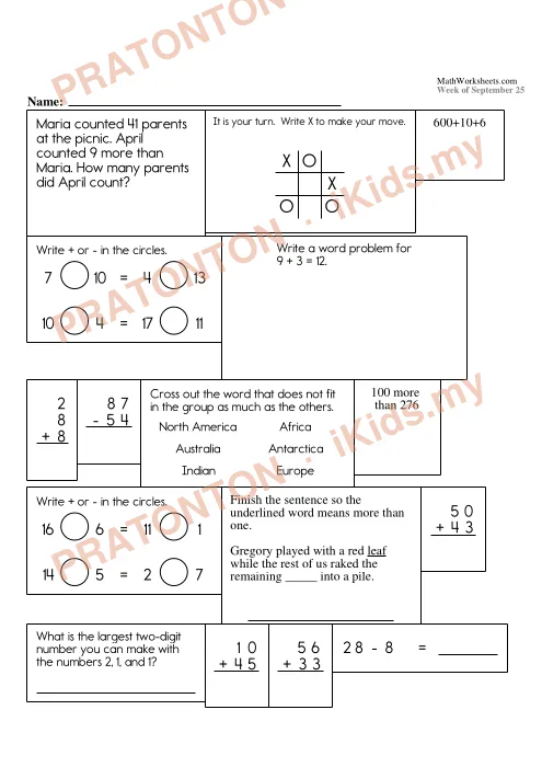 Pratonton muka 12 lembaran Latihan Matematik 17 — Matematik Tahun 2