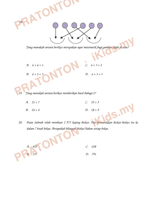 Pratonton muka 6 lembaran Latihan Matematik 14 — Matematik Tahun 3