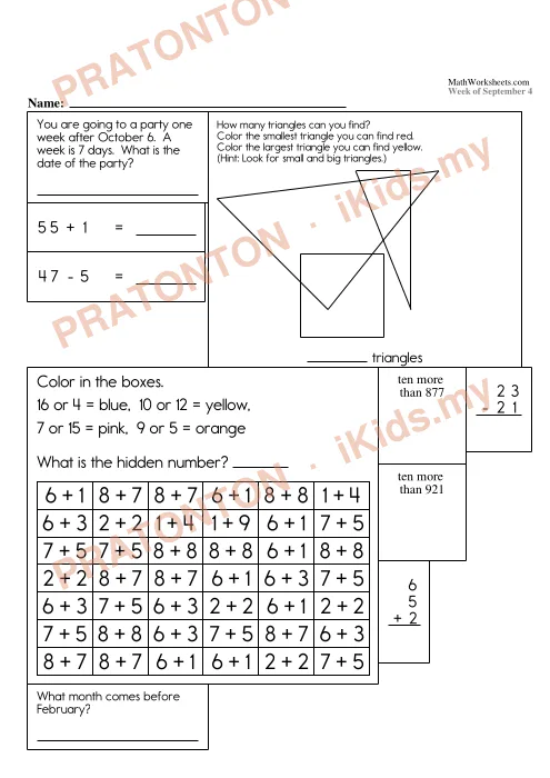 Pratonton muka 10 lembaran Latihan Matematik 19 — Matematik Tahun 2
