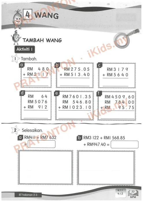 Pratonton muka 79 lembaran Latihan Matematik 12 — Matematik Tahun 3