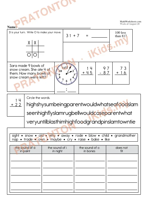 Pratonton muka 13 lembaran Latihan Matematik 22 — Matematik Tahun 2