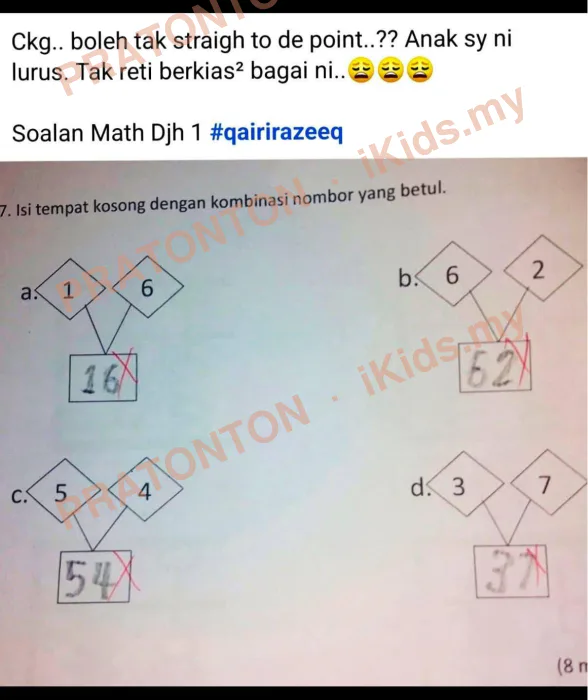 Pratonton muka 1 lembaran Latihan Matematik Tahun 1 — Matematik Tahun 1