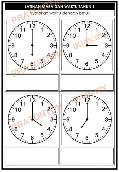 Pratonton muka 1 lembaran Latihan Matematik Tahun 1 — Matematik Tahun 1