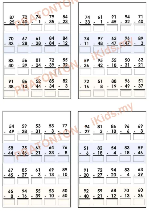 Pratonton muka 1 lembaran Latihan Matematik Tahun 1 — Matematik Tahun 1
