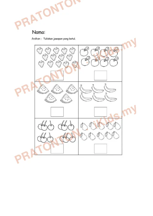 Pratonton muka 1 lembaran Latihan Matematik Tahun 1 — Matematik Tahun 1