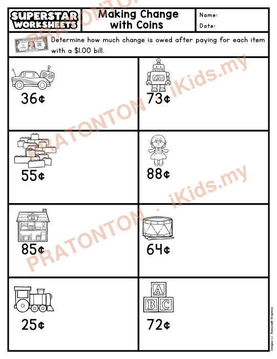 Pratonton muka 1 lembaran Latihan Matematik Tahun 1 — Matematik Tahun 1