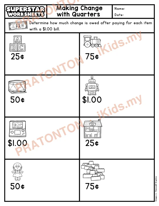 Pratonton muka 1 lembaran Latihan Matematik Tahun 1 — Matematik Tahun 1