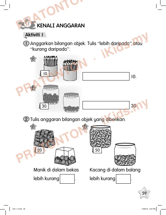 Pratonton muka 65 lembaran Latihan Matematik Tahun 1 — Matematik Tahun 1