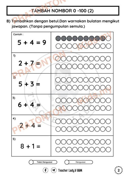 Pratonton muka 1 lembaran Latihan Matematik Tahun 1 — Matematik Tahun 1