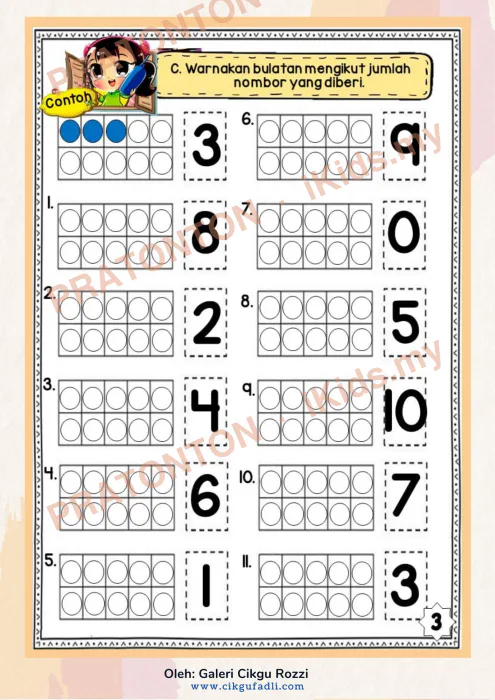 Pratonton muka 1 lembaran Latihan Matematik Tahun 1 — Matematik Tahun 1