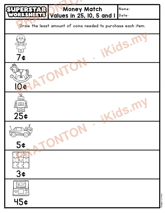Pratonton muka 1 lembaran Latihan Matematik Tahun 1 — Matematik Tahun 1