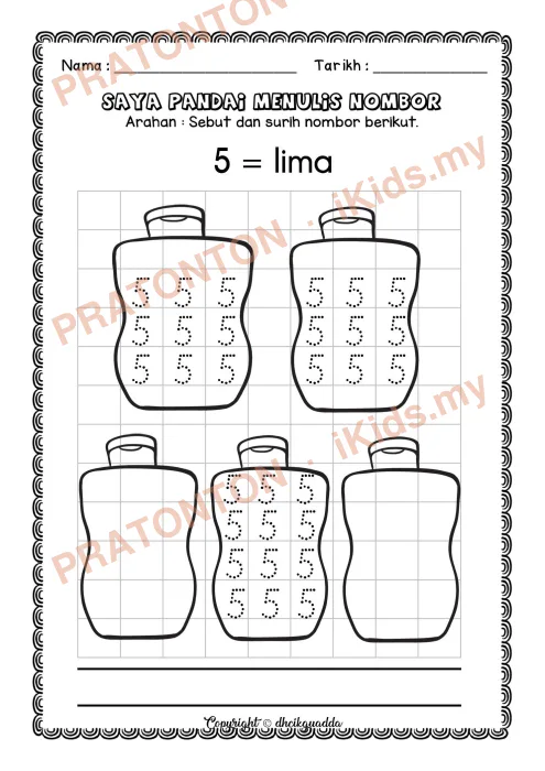 Pratonton muka 6 lembaran Latihan Matematik Tahun 1 — Matematik Tahun 1